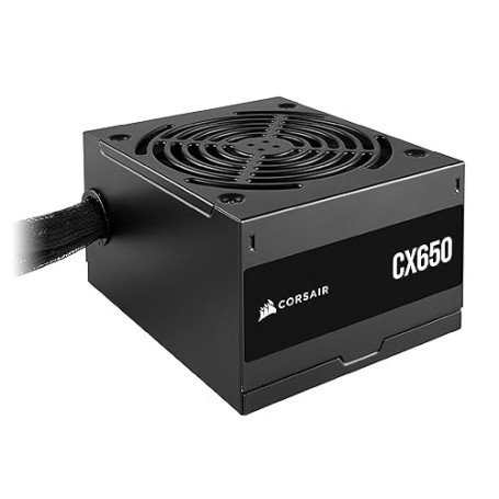 CORSAIR CX650 ATX 650W Alimentation - Certifiée 80 Plus Bronze - Faible Bruit - Câbles gainés - Non Modulaire - EU - Noir
