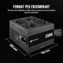 CORSAIR CX650 ATX 650W Alimentation - Certifiée 80 Plus Bronze - Faible Bruit - Câbles gainés - Non Modulaire - EU - Noir