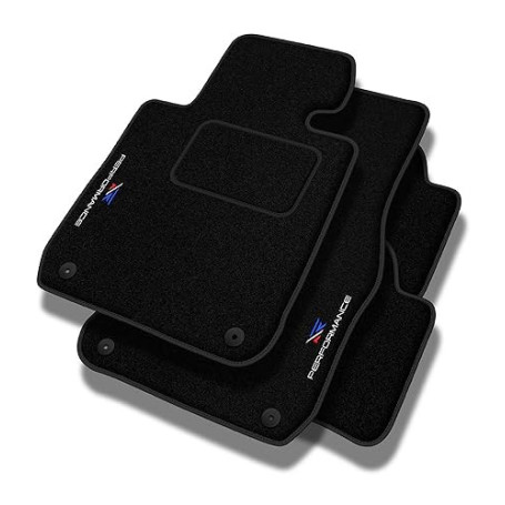 Performance Tapis de Sol personnalisés en Velours Tapis Voiture destiné à BMW Serie 3 F30 2012-2018 - Standard, Perforé, Bleu Bl