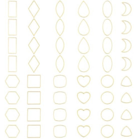 UNICRAFTALE 48Pcs 12 Style 304 Anneaux de Liaison Doré en Acier Inoxydable Liens Rhombus Coeur en Forme Larme Connecteurs D'Anne