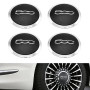 Pack De 4 Enjoliveurs De Roue, Enjoliveurs De Roue avec Bord Chromé pour Fiat 500 51884863 Compatible avec 68078419ac 68078421ac