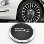 Pack De 4 Enjoliveurs De Roue, Enjoliveurs De Roue avec Bord Chromé pour Fiat 500 51884863 Compatible avec 68078419ac 68078421ac