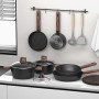 Batterie de Cuisine - Casserole et Poêle Induction de 11 Pièces Antiadhésives Tous Feux, Poêles 20/28 cm, Poêle Profonde 24 cm,