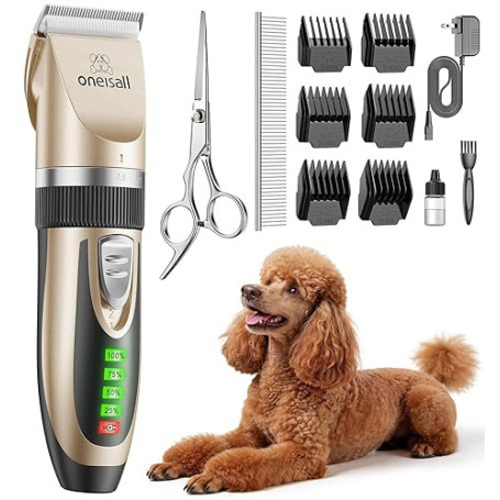 oneisall Tondeuse pour Chien et Pattes de Chien professionnelles, Tondeuses Chiot Multifonction Sans Fil, Tondeuse Poils Longs E
