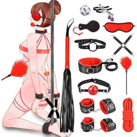 Qoosea Kits de Bondage 13 Pièces SM Sex Toys Erotiques Set Adultes Toy Parfait pour Couple Ensemble de Jouets Sexuels Érotiques