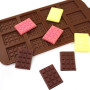 Neoreser 4 Pcs Moule Silicone Chocolat, 12 Cavités Antiadhésifs Moules à Chocolat, Mini Moule Tablette Chocolat, pour Pieces en