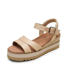 DREAM PAIRS Sandales Compensées Femme Confortables Respirantes Espadrilles Plateforme Sandales Femme Bride Cheville Réglable Cha