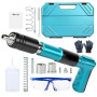 Mini Pistolet à Ongles Portable, Pistolet à Clous Manuel avec 5 Niveaux de Puissance, Cloueuse Pneumatique Silencieuse, Cloueur