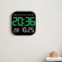Doxiuyo Horloges Murales Numériques Température Date Semaine Affichage Horloge 12/24H Mural LED Réveil Télécommande D