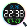 Horloge murale numérique à écran LED de 10 pouces avec réglage automatique de la luminosité et télécommande pour l'horloge mural