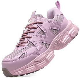 KOIFISH Chaussures de Sécurité Femme Légère Basket de Secruite Confortable Antidérapante Chaussures de Travail Embout Acier Resp