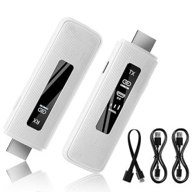 ICZI Émetteur et récepteur Hdmi sans Fil,décodage 4K 1080P, Extension HDMI avec écran LED,Portée de 50M, 2,4G/5G,pour Ordinateur