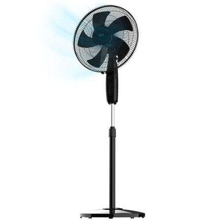 Cecotec - Ventilateur sur Pied EnergySilence 515 MaxFlow Black - 45 W, Diamètre 30 cm, 5 Pales, 3 vitesses, Minuterie jusqu’à 1