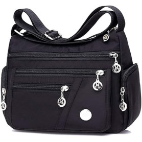 Fueegue Sac à bandoulière pour femme, imperméable, multi-poches, grande capacité, sac à main pour le travail décontracté