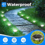 Peasur Lampe Solaire Au Sol Lot de 12, Lumiere Solaire Exterieur Jardin 8 LED, Étanche Spot Solaire Extérieur, Eclairage Solaire
