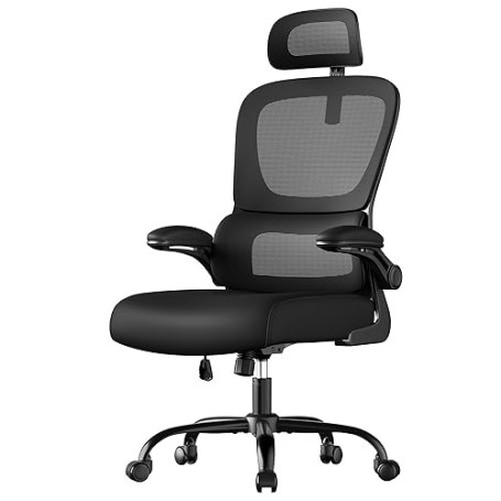 SONGMICS Chaise de Bureau, Chaise Ergonomique, avec Tissu en Maille Respirant à Double Couche, Soutien Lombaire Adaptatif, Appui