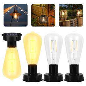 4 Pièces Lampe Solaire de Rechange avec Ampoule, 7cm Lampes Solaires de Rechange pour Lanterne Solaire Remplacement de Couvercle