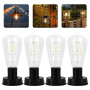 4 Pièces Lampe Solaire de Rechange avec Ampoule, 7cm Lampes Solaires de Rechange pour Lanterne Solaire Remplacement de Couvercle