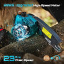 SEESII Mini Tronçonneuse à Batterie 2x4000mAh, 6 Pouces Tronçonneuse Électrique sans Fil avec Injecteur de Lubrifiant et Chaîne