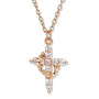ZWWOGE Collier Croix avec Couronne Femme Plaqué Or Rose, Collier Chrétien Pendentif Zirconium Brillant Réglable, Bijoux Religieu