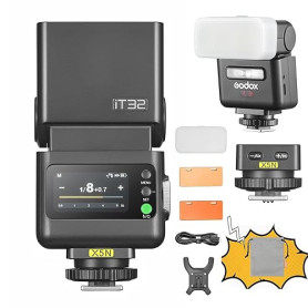 Godox iT32 Flash d'appareil Photo TTL & Déclencheur sans Fil X5 N 2,4 GHz HSS 1/8000s GN18 avec diffuseur magnétique pour appare