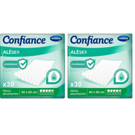 Confiance Alèse - Alèses pour la Protection de la Literie ou du Fauteuil - Niveau d'Absorption : 5 Gouttes - Dimensions : 40 x 6