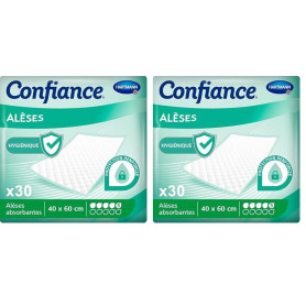 Confiance Alèse - Alèses pour la Protection de la Literie ou du Fauteuil - Niveau d'Absorption : 5 Gouttes - Dimensions : 40 x 6