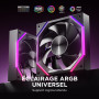 AsiaHorse Nyota Ventilateur PC 120MM ARGB [Lot de 1] [HDB] Ventilateur RGB 2000 RPM/61.5 CFM/2,16 MMH2O 5V 3PIN ARGB et ventilat