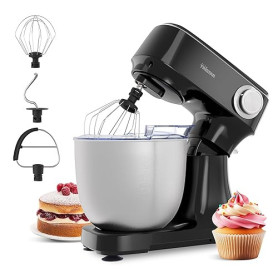 Robot Pâtissier Tristar avec Bol en Acier Inoxydable de 4,5 L, Puissance 800 W, 12 Vitesses avec Fonction Pulse, Tête Inclinable