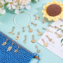 CRAFTYMELODY 60 pendentif à Clip en Alliage Doré avec Fermoir Mousqueton Motifs Variés : Animaux Fleurs Cœurs et Étoiles.