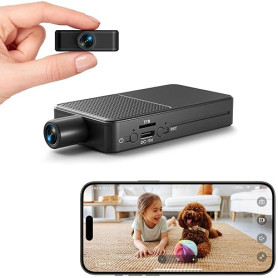 Digimore Mini Camera Espion sans Fil, WiFi Camera Surveillance 10h Enregistrement Continu, Stockage Cloud Gratuit, Batterie 3000