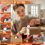 Yaskyly Ciseaux Électriques Sans Fil Ciseaux Couture Tissu Electrique avec Lumière LED ＆ Verrouillage de Sécurité, Coupe-Carton 