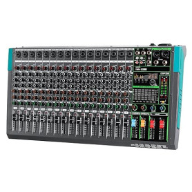 Depusheng PA16 Table de mixage professionnelle 16 canaux Contrôleur DJ avec 256 effets DSP Entrée Bluetooth Lecteur USB Alimenta