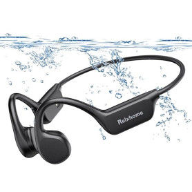 Relxhome Casque Conduction Osseuse, Écouteur Natation À Bluetooth 5.4, mémoire 32 Go intégrée, Lecteur MP3 Étanche IPX8, 10 Heur