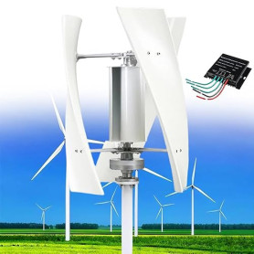 Fablestoryem Kit de Générateur d'éolienne 14000W, Kit de Générateur de Vent Vertical d'éolienne 12V/24V/48V/110V/220V, équipemen