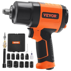 VEVOR Clé à Choc Pneumatique Carré 1,27 cm Clé à Chocs Air Comprime 1898 Nm 8000 tr/min Plastique et Acier avec Douilles Connect