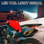 Smbxjer Feu Arrière Moto LED Rouge, Phare Stop Freinage Universel 12V, Signal d'Avertissement Étanche Haute Luminosité avec Boît