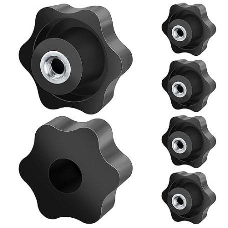 Caianwin 6 Pièces Ecrou à PoignéE En éToile M8 DiamèTre ExtéRieur 50mm Vis MoletéE Filetage Moleté Bouton De Serrage Pour Machin