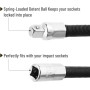 Barre D'extension Flexible en Acier à Ressort 3 Pièces, Jeu de Douilles Magnétiques 1/4 Po, 3/8 Po 1/2 Po, Embouts D'arbre, Kit