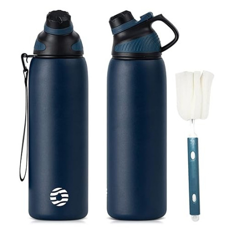 Fjbottle Gourde Isotherme avec Couvercle Magnétique - 400ml/600ml/800ml/1L/1.5L - Bouteille Isotherme Étanche sans BPA, Gourde I