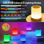 Lampe de Chevet Tactile Intensité Variable, 5 Modes & 256 Couleurs RVB Changement Veilleuse Bébé Enfants Adulte, Lampe d'allaite