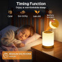 Lampe de Chevet Tactile Intensité Variable, 5 Modes & 256 Couleurs RVB Changement Veilleuse Bébé Enfants Adulte, Lampe d'allaite
