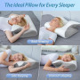 HOMCA Oreiller Ergonomique Cervical, 2 en 1 Oreiller à Mémoire de Forme pour la Nuque, Coussin pour Dormir sur Le Côté et sur Le