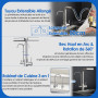 ROVOGO Mitigeur Robinet d'Évier de Cuisine 3 Voies à Eau Filtrée en Acier Inoxydable 304 Brossé, Douchette Extractible à 4 Modes