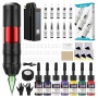Kit de Tatouage Professionnel Solong - Machine Rotative avec 10 Aiguilles Cartouche, 7 Encres & Batterie 1500mAh. Idéal pour Déb