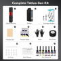 Kit de Tatouage Professionnel Solong - Machine Rotative avec 10 Aiguilles Cartouche, 7 Encres & Batterie 1500mAh. Idéal pour Déb