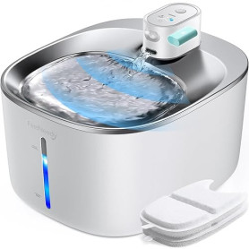 FEELNEEDY 4L Fontaine a Eau Chat sans Fil avec Detecteur de Mouvement, Distributeur pour Chats et Chiens Automatique a Batterie