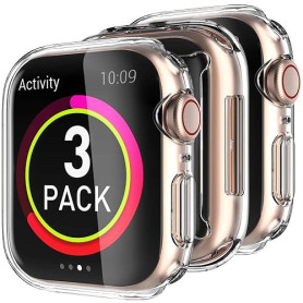 Delidigi 3 Pièces Coque pour Apple Watch 40mm, Protection D'écran en TPU Haute Transparence Antichoc Compatible avec Apple Watch