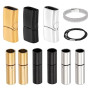 ZWWOGE 9 Set de Fermoirs Magnétiques pour Bracelets DIY (Rectangulaire & Cylindrique) - Or, Blanc, Noir & Gunmetal en 3mm/4mm -