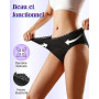 Anpro Lot de 3 Culotte Menstruelle Absorbante, Lavable Coton Menstruation pour règles, Post-Partum, récupération
